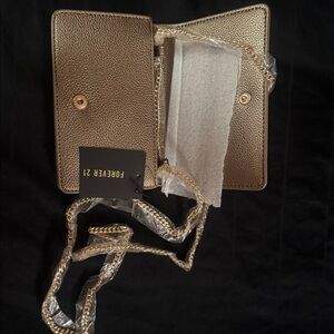 Forever 21 Metallic Gold Crossbody Bag